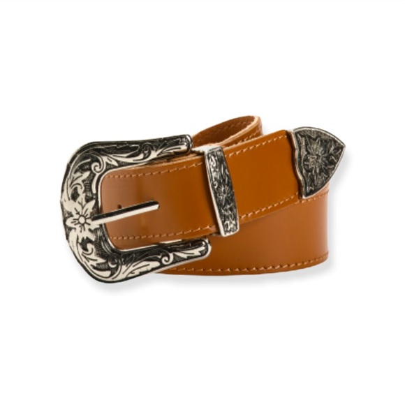 🌸New🌸 Women’s Leather Gaucho Belt Cuoio One Size NWT - Picture 1 of 4